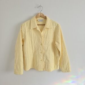Butter Yellow Quilted Shirt Jacket
